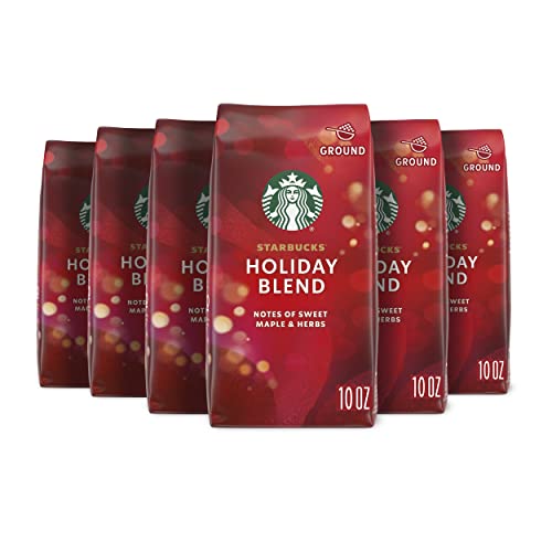 Book Cover Starbucks Ground Coffee—Medium Roast Coffee—Holiday Blend—100% Arabica—Limited Edition—6 bags (10 oz each)