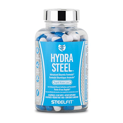 Book Cover Hydra Steel All Natural Herbal Advanced Diuretic Formula for Rapid Water Loss - Prevents Bloating - Electrolyte Support - 80 Capsules - Made in USA
