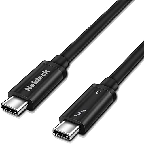Book Cover Nekteck Thunderbolt 3 Cable, 100W 40Gpbs Thunderbolt 3 Certified USB C Cable Compatible with New MacBook Pro, ThinkPad Yoga, Alienware 17 and More, 1.6ft
