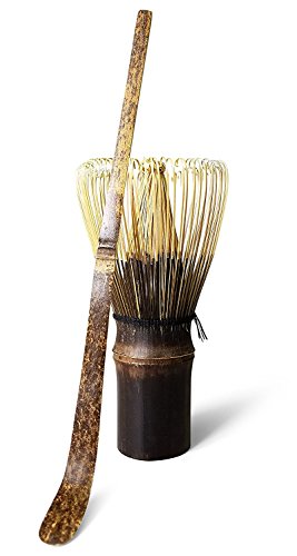 Book Cover Purple Bamboo Matcha Green Tea Whisk Chasen 100-Prong with Chashaku Scoop for Japanese Tea Ceremony and Everyday Use