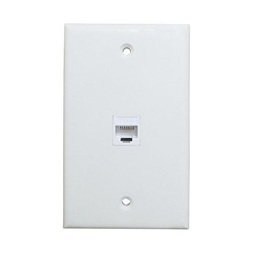 Book Cover 1 Port Ethernet Wall Plate - ESYLink Cat6 Ethernet Cable Wall Plate Female to Female - White