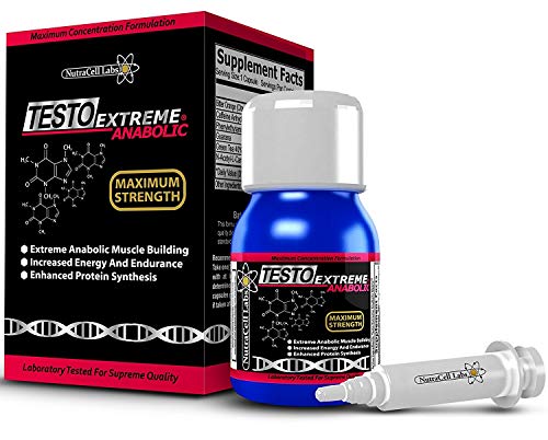 Book Cover Testo Extreme Anabolic (30ml : 1 Month Supply) Strongest Legal Testosterone Booster : Muscle Growth & Strength Body Building Supplement