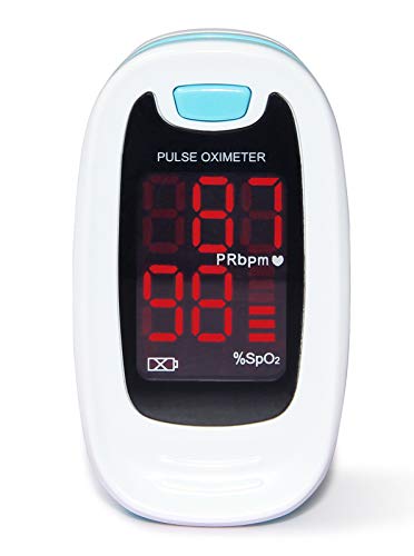 Book Cover CONTEC CMS50M Fingertip Pulse Oximeter Blood Oxygen Saturation Monitor with Lanyard Blue White Color