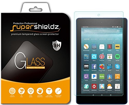 Book Cover Supershieldz for All New Fire 7 Tablet 7 inch (Tempered Glass) Screen Protector, (9th and 7th Generation, 2019 and 2017 Release) Anti Scratch, Bubble Free