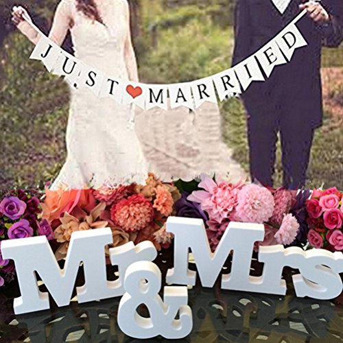 Book Cover Buytra Wedding Decorations Set with Just Married Wedding Banner Mr Mrs Signs Letters for Sweetheart Table (Style1)