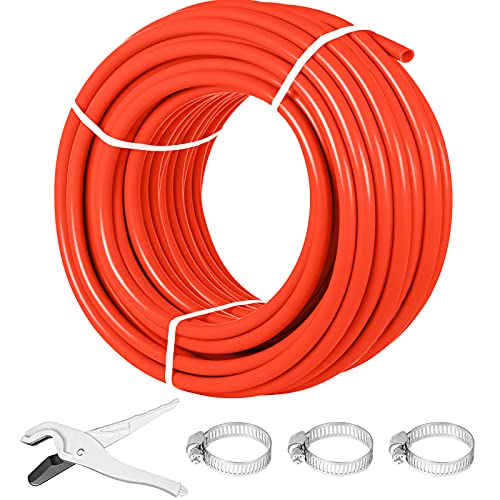 Book Cover Happybuy Oxygen Barrier 1/2 Inch 300 Feet Tube Coil EVOH PEX-B Pipe, for Residential Commercial Radiant Floor Heating, Red