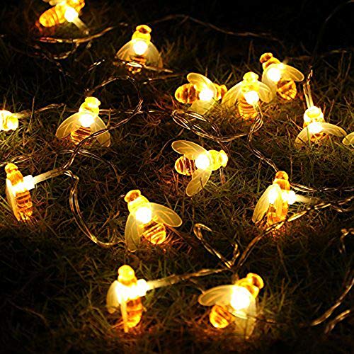 Book Cover Honeybee Fairy String Lights, ER CHEN 10Ft 20 LED Honeybee Battery Power Led String Lights for Party, Wedding, Xmas, Decoration, Gardens, Patios, etc.