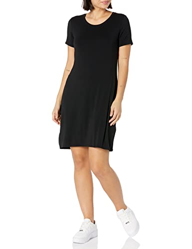 Book Cover Amazon Brand - Daily Ritual Women's Jersey Standard-Fit Short-Sleeve Scoop Neck T-Shirt Dress