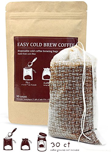 Book Cover No Mess Cold Brew Coffee Filters - Easy, Single Use Filter Sock Packs, Disposable, Fine Mesh Brewing Bags for Concentrate, Iced Coffee Maker, French/Cold Press Kit, Hot Tea in Mason Jar or Pitcher