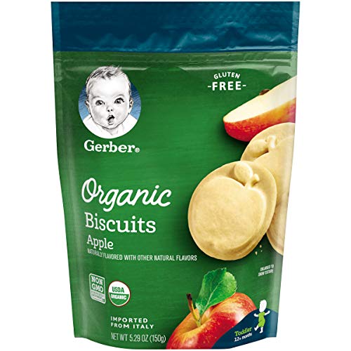 Book Cover Gerber Organic Gluten Free Biscuits, Apple, 6 Count