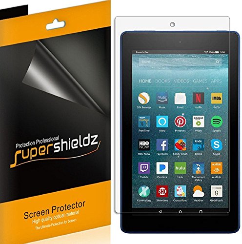 Book Cover (3 Pack) Supershieldz Designed for All New Fire 7 Tablet 7 inch Screen Protector, (9th and 7th Generation, 2019 and 2017 Release), High Definition Clear Shield (PET)