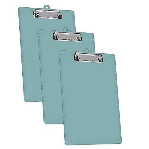 Book Cover Acrimet Clipboard Letter Size A4 (13 3/8â€ x 9 7/16â€) Low Profile Clip with Side Rulers (Plastic) (Solid Green Color) (3 Pack)