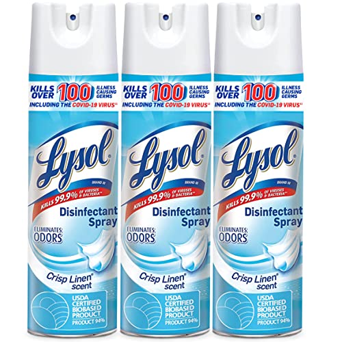 Book Cover Lysol Disinfectant Spray, Sanitizing and Antibacterial Spray, For Disinfecting and Deodorizing, Early Morning Breeze, 3 Count, 19 fl oz each