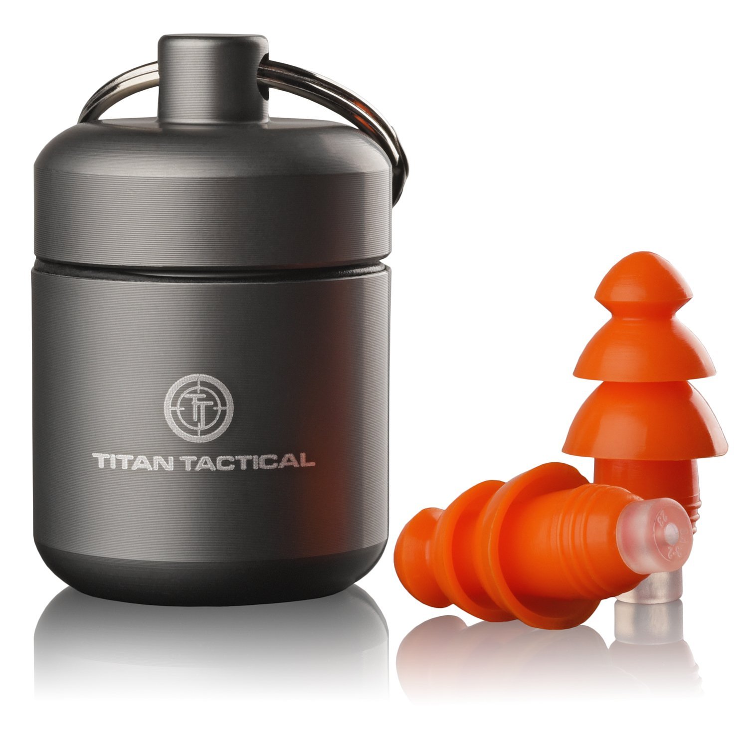 Book Cover Titan Tactical 29NRR Reusable Shooting Ear Plugs w/Removable Noise Filter + Heavy Duty Aluminum Case (for Normal + Small Ear Canals)
