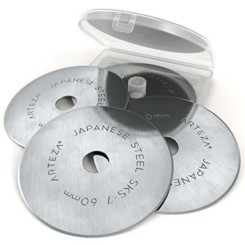 Book Cover ARTEZA Rotary Cutter Blades 60 mm Pack of 12