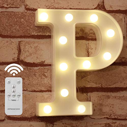 Book Cover Pooqla LED Marquee Letter Lights Alphabet Light Up Sign for Wedding Home Party Bar Decoration P