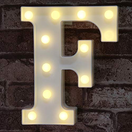 Book Cover Pooqla LED Marquee Letter Lights Sign, Light Up Alphabet Letter for Home Party Wedding Decoration F