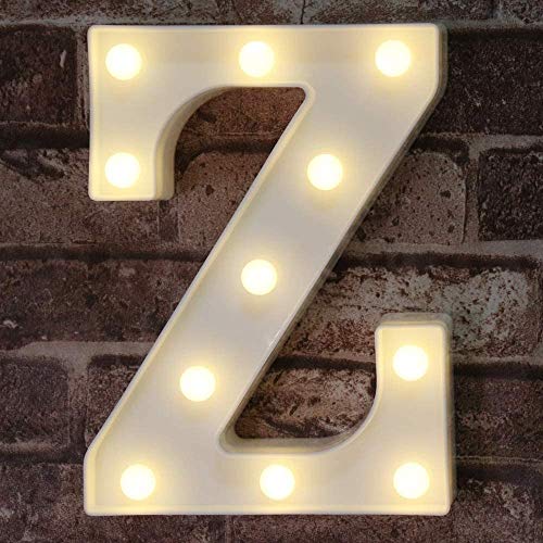 Book Cover Pooqla LED Marquee Letter Lights Sign, Light Up Alphabet Letter for Home Party Wedding Decoration Z