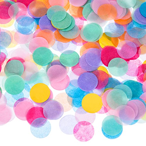 Book Cover Outus 1 Inch Multicolor Round Tissue Confetti, 10000 Pieces