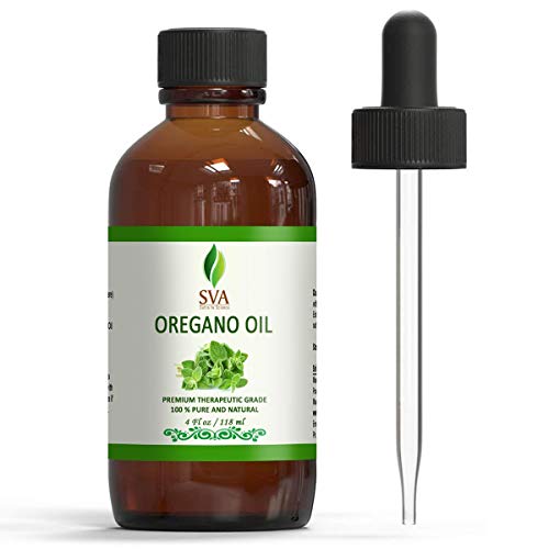 Book Cover SVA Organics Oregano Essential Oil | Very Strong | 4 OZ (118 ML) - 100% Pure, Natural, Premium Therapeutic Grade for Overall Wellness and Health, Massages, DIY products, complete body care.