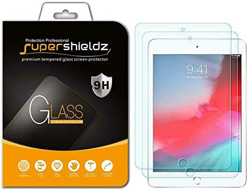 Book Cover [2-Pack] Apple iPad Mini 4 Screen Protector, [Tempered Glass] Supershieldz Anti-Scratch, Anti-Fingerprint, Bubble Free, Lifetime Replacement Warranty
