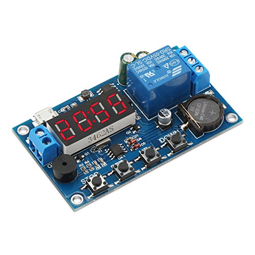 Book Cover DROK Digital Programmable Time Clock Switch Timer Relay Board DC 5-60V Input Time Controller 24 Hours 4 Digit Timing Delay Module with Micro USB 5.0V Input Port