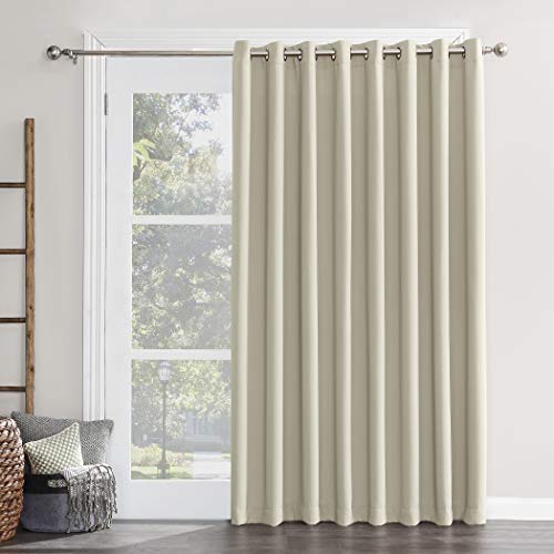 Book Cover Sun Zero 50955 Easton Extra-Wide Blackout Sliding Patio Door Curtain Panel with Pull Wand, 100