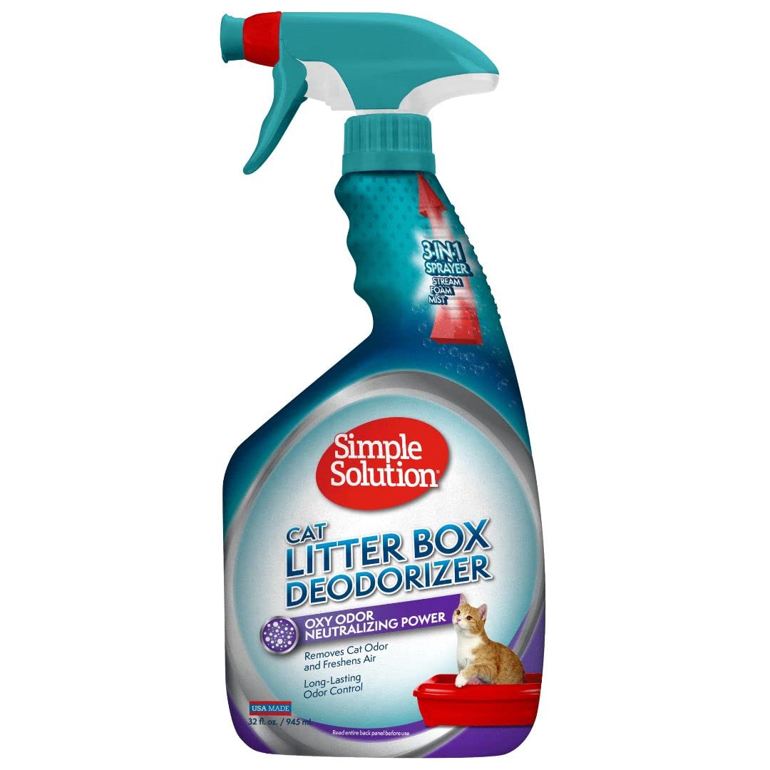 Book Cover Simple Solution Cat Litter Deodorizer | Litter Box Odor Eliminator | 32 Ounces 32 FZ