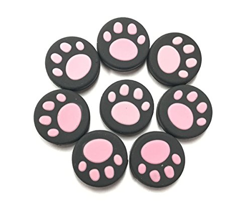 Book Cover VAKABOX Cat Paw Silicone Thumbstick Joystick Caps Cover for Nintendo Switch NX NS Joy-Con Controller Joystick - 8PCS Pink