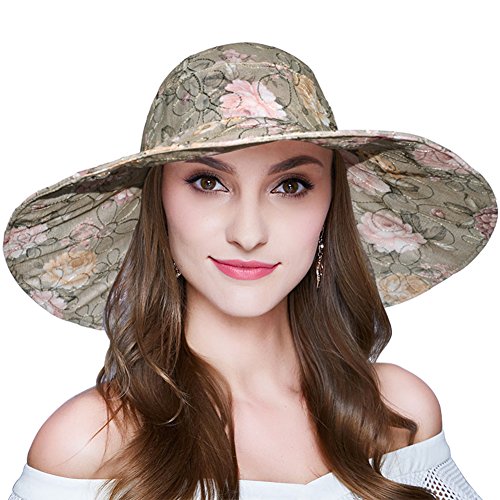 Book Cover Women Summer Sun Hat Outdoor Foldable Wide Brim Beach Cap Grey