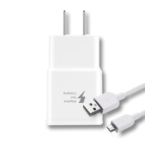 Book Cover Samsung Galaxy Tab A 9.7 Adaptive Fast Charger Micro USB 2.0 Cable Kit! [1 Wall Charger + 5 FT Micro USB Cable] Adaptive Fast Charging uses dual voltages for up to 50% faster charging! Bulk Packaging