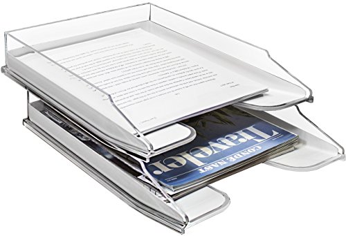 Book Cover Sorbus Letter Tray Organizer, Stackable Acrylic Paper Tray, Clear Desk Table File Holder - 2 Level, Desktop File Storage, Stackable Magazine Holder, Mail Sorter, for Home, Office Organization Shelves