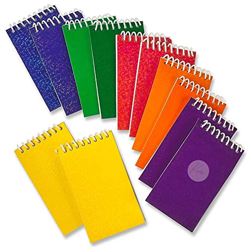 Book Cover Kicko Mini Spiral Prism Notepads - 12 Pieces of Ruled Composition Spiral Notebooks for Students and Professionals - Journals, Diary, Homework, Scratches, themed Party Favors