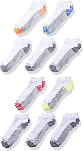 Book Cover Fruit of the Loom Boys' 10-Pair Flat Knit No Show Socks