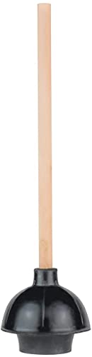 Book Cover SteadMax Rubber Toilet Plunger, Double Thrust Force Cup, Heavy Duty, Commercial Grade with 18â€ Wood Handle