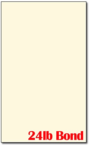 Book Cover 500 Sheets - Natural (Off-White/Cream) Legal Size Paper - 24lb Bond / 60lb Text - 8 1/2 X 14 Inches - Great for Documents, Programs, Menus, and More!