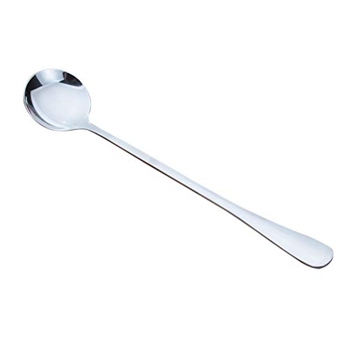 Book Cover 7.5-Inch 18/0 4-piece Stainless Steel Long Handle Mixing Spoon, Tea Spoon, Coffee Spoon, Ice Cream Spoon, Cocktail Stirring Spoons