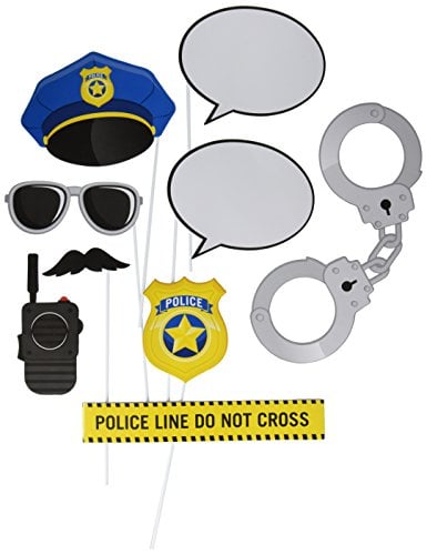 Book Cover Creative Converting Police Party 10-Piece Photo Booth Prop Kit, One Size