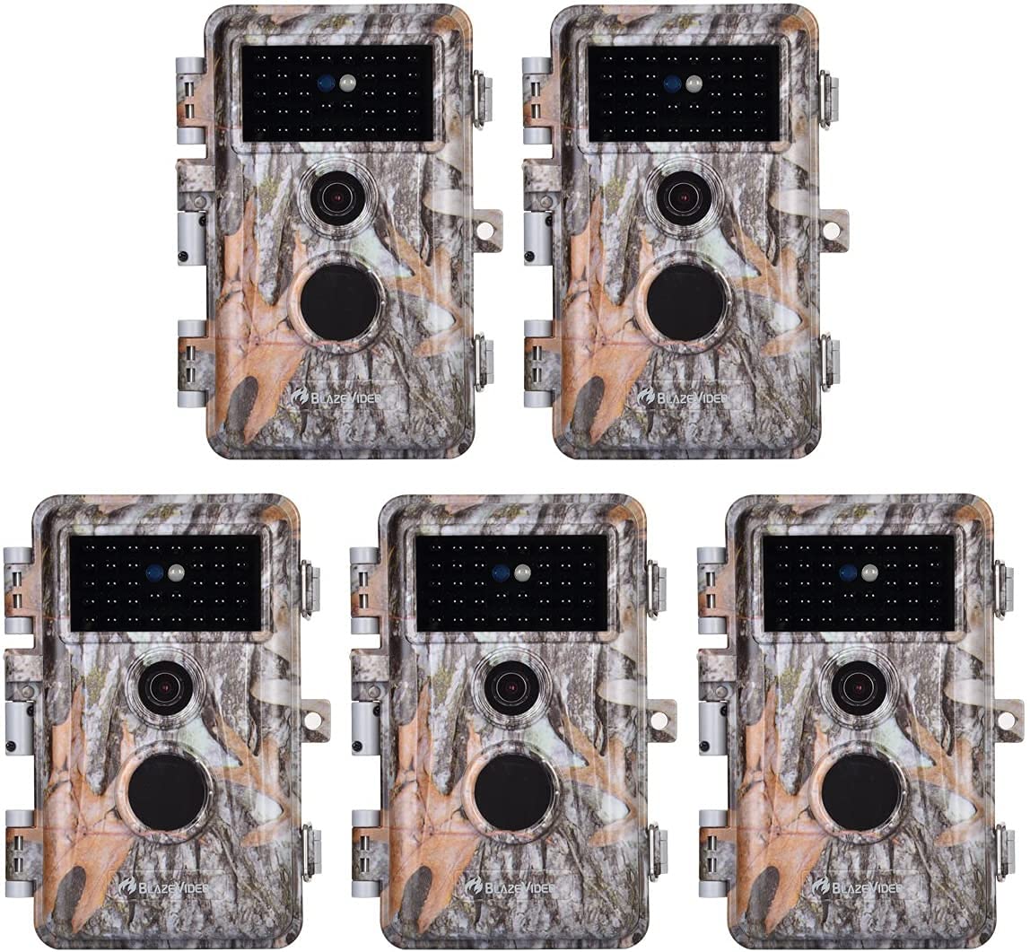 Book Cover 5-Pack Game Deer Trail Cameras 20MP Photo 1920x1080P Full HD H.264 MP4 Video Hunting Wildlife Cams Time Lapse Night Vision No Glow Motion Activated Waterproof Password Protected 0.5S Trigger 2.4
