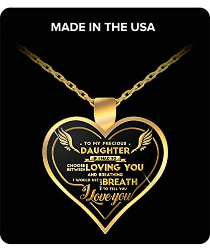 Book Cover Head Master Cups Daughter Gifts - to My Precious Daughter Gold Pendant Necklace - Father Daughter Gifts, Daughter Birthday Gifts, dad Gifts to a Daughter, dad Daughter