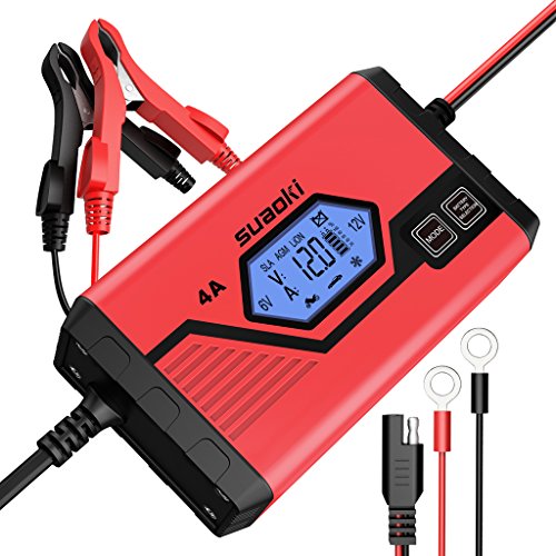 Book Cover SUAOKI Car Battery Charger 4 Amp 6/12V Fully Automatic Battery Maintainer for Car Truck Motorcycle