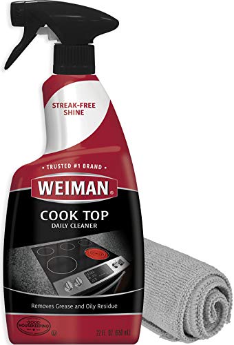 Book Cover Weiman Cook Top Daily Cleaner - 22 Ounce - Weiman Microfiber Cloth for Glass Ceramic and Induction Stove Top