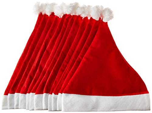 Book Cover Sea View Treasures 12 Bulk Red and White Santa Christmas Hats - Adult Sized and Perfect for Any Holiday Event