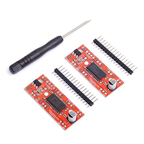 Book Cover Cylewet 2Pcs Easydriver Stepper Motor Driver Plate V44 A3967 with 2 Single Row Pin Headers and a Screwdriver for Arduino (Pack of 2) CYT1072