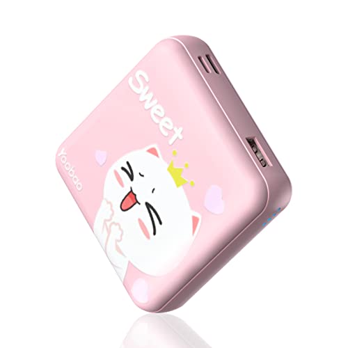 Book Cover Yoobao Portable Charger, Mini Cute 10000mAh Power Bank 20W Power Delivery+18W QC3.0 Fast Charging, 2 Output & 2 Input USB-C Cell Phone Battery Pack for iPhone 13/12/11, Samsung, iPad, etc(Pink)