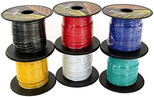 Book Cover GS Power 18 Gauge 6 Color Combo 100 Feet per Roll (600 ft Total) Low Voltage Automotive Primary Wire for Car Stereo Amplifier Remote 12 Volt Trailer Harness Hookup Wiring