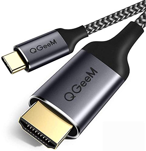 Book Cover USB C to HDMI Cable,QGeeM USB Type C to HDMI Cable 6ft 4K@60Hz Braided Cable Adapter (Thunderbolt 3 Compatible) Compatible with MacBook Pro 2020/2019,iPad Pro,Surface,XPS 13/15,Galaxy S20 and More