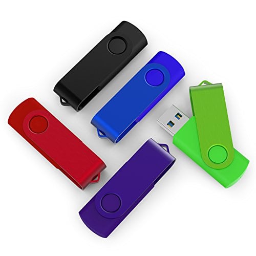 Book Cover TOPSELL 5 Pack 8GB USB Flash Drives Thumb Drives Memory Stick USB 2.0(5 colors: Black Blue Green Purple Red)