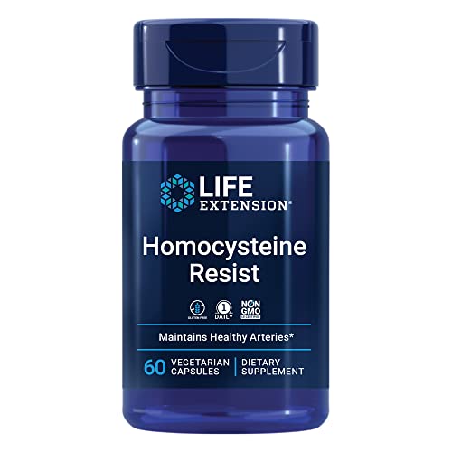 Book Cover Life Extension Homocysteine Resist - For Heart & Brain, Cognitive Health Support Supplement – Vitamin B2, B6 & B12 + Folate - Once-Daily, Non-GMO, Gluten-Free - 60 Vegetarian Capsules