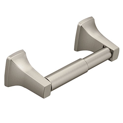 Book Cover Moen P5050BN Donner Contemporary Toilet Paper Holder, Brushed Nickel